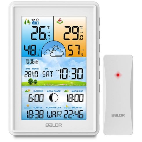 Kijelzős időjárásállomás BD-906 fehér