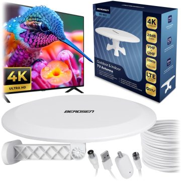 Berdsen BD-955 beltéri ultra HD 4K TV antenna, fehér