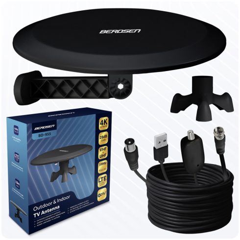 Berdsen BD-955 beltéri ultra HD 4K TV antenna, fekete