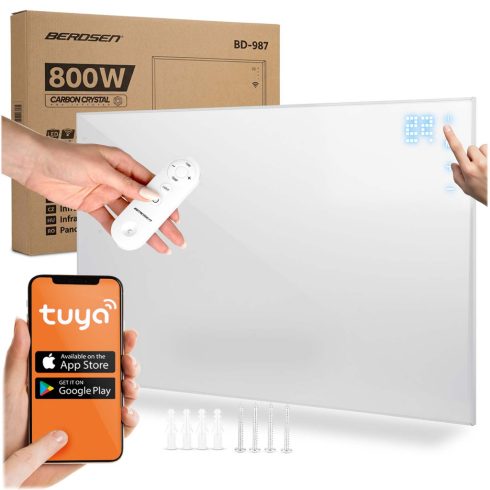 Infravörös fűtőtest 800 W infrafűtő Berdsen BD-987 WiFi távirányító alkalmazás