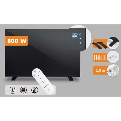 Grzejnik na podczerwień promiennik podczerwieni 800 W Berdsen BD-987 pilot WiFi alkalmazás