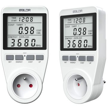 Egyfázisú wattmérő Baldr BD-990 fehér