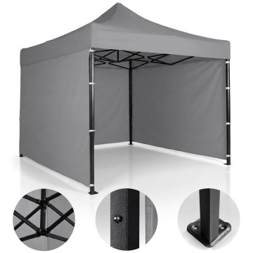 Kerti pavilon 3 fal 3 x 3 m szürke Plonos