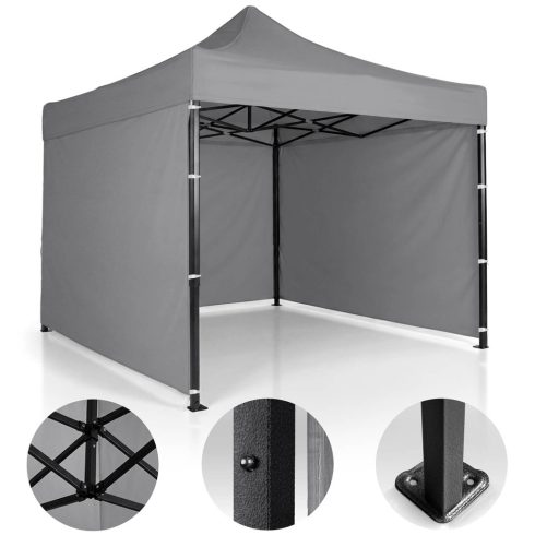 Kerti pavilon 3 fal 3 x 3 m szürke Plonos