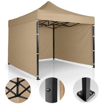 Kerti pavilon 3 fal 3 x 3m bézs Plonos