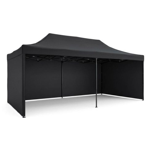 Kerti pavilon 3 fal 3 x 6m fekete Plonos