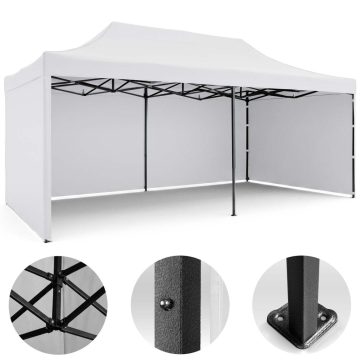 Kerti pavilon 3 fal 3 x 6m fehér Plonos