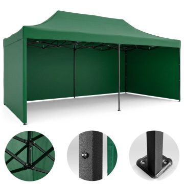 Kerti pavilon 3 fal 3 x 6m zöld Plonos
