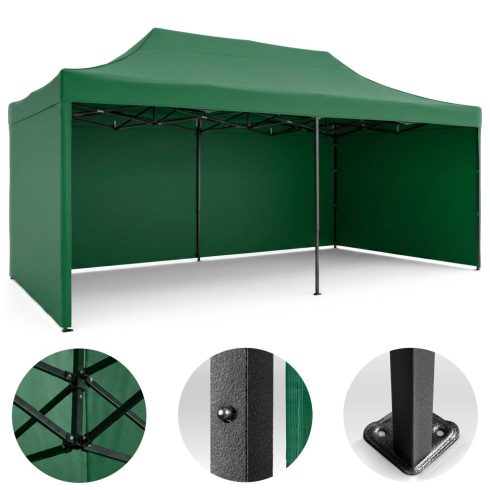 Kerti pavilon 3 fal 3 x 6m zöld Plonos