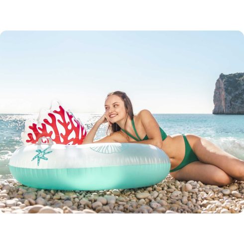 Coral Bliss úszógyűrű háttámlával 107 x 113 cm Bestway 43730
