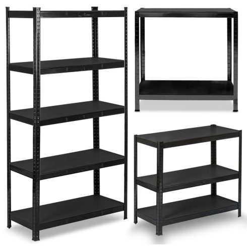 Fém raktári polc 180 x 90 x 40 cm Humberg HR-851 fekete