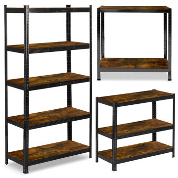 Fém raktári polc 180 x 90 x 40 cm Humberg HR-852 fekete