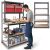 Fém polcos munkapad 180 x 100 x 60 cm Humberg HR-855 fekete