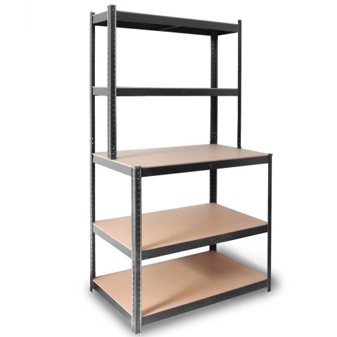 Fém polcos munkapad 180 x 100 x 60 cm Humberg HR-855 fekete
