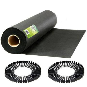   Kerti agrotextília 1 m x 75 m + 50 Plonos gombostű - fekete