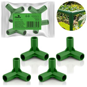   11mm típusú 3 pólusú csatlakozók paradicsomnövényekhez Plonos PL-941 zöld 4db