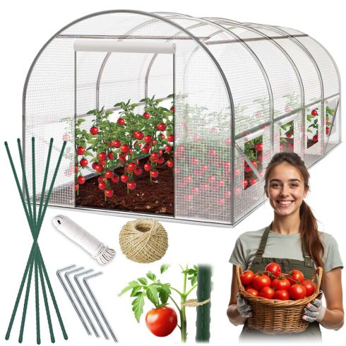 Kerti alagút 2 x 4,5 m (9 m²) fehér Plonos