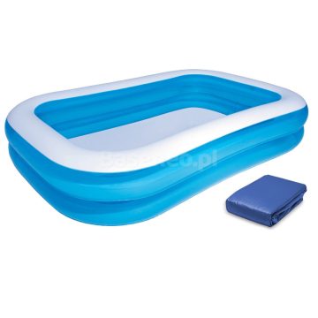   Bestway 54006 családi felfújható medence 262 x 175 x 51 cm + fedél