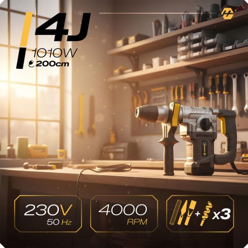 Kalapácsfúró ütvefúró 4J SDS PLUS 1010 W Humberg HM-430
