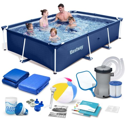 Keretes kerti medence 259x170x61 cm készlet 15 az 1-ben Bestway 56403N