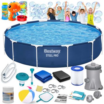 Bestway 56681 16 az 1-ben keretes kerti medence, 366 x 76 cm