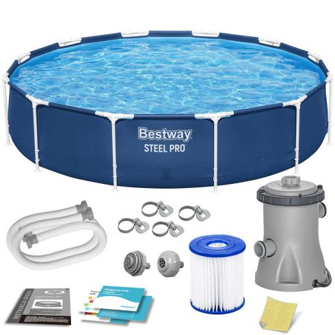 Bestway 56681 366 x 76 cm 7 az 1-ben keretes kerti medence