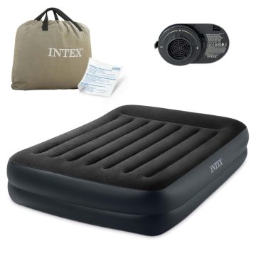   203x152x42 cm-es felfújható matrac beépített elektromos pumpával INTEX 64124