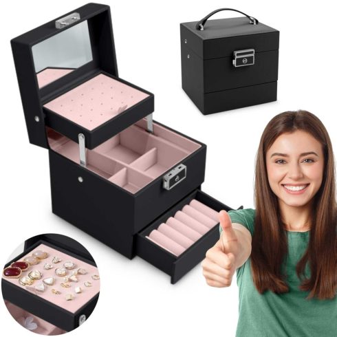 Massido MS-703 ékszerdoboz - fekete