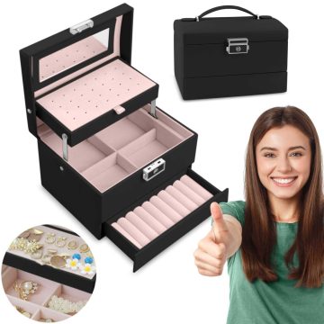 MS-704 Massido ékszerdoboz - fekete