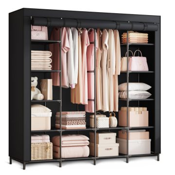 Nagyméretű textil gardrób Massido MS-804 fekete