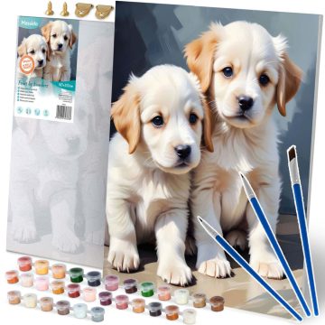 Festés szám szerint 40x50 cm Massido Puppies