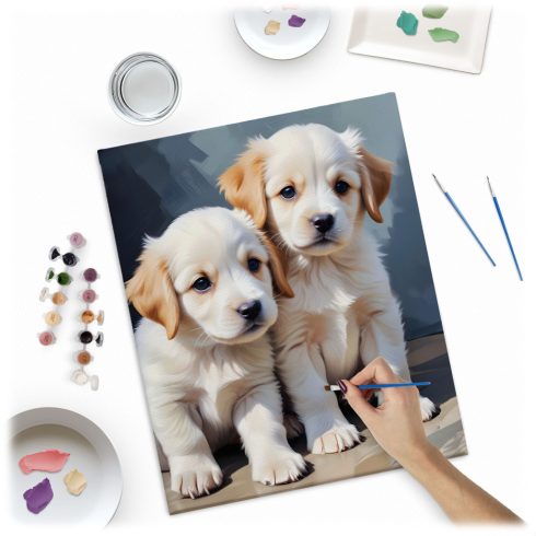 Festés szám szerint 40x50 cm Massido Puppies