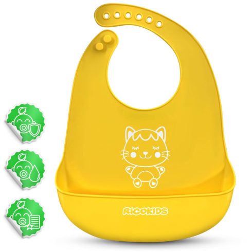 Ricokids szilikon etető előke, sárga