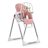   Nukido Belo rózsaszín etetőszék asztallal + játékrúddal