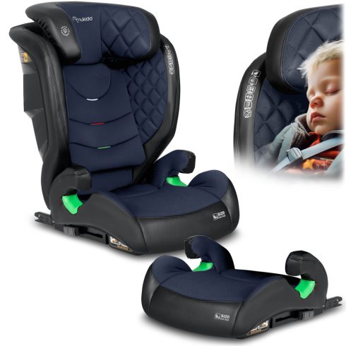 Nukido Louis autósülés, fekete és sötétkék, 15–36 kg, ISOFIX