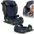 Nukido Louis autósülés, fekete és sötétkék, 15–36 kg, ISOFIX