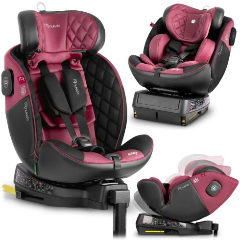 Nukido Prestige Line fekete-rózsaszín autóülés 0-36 kg ISOFIX
