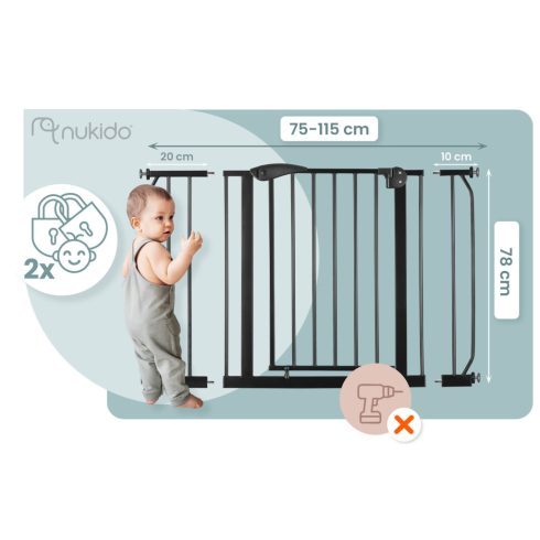 Nukido 718300 fekete biztonsági kapu