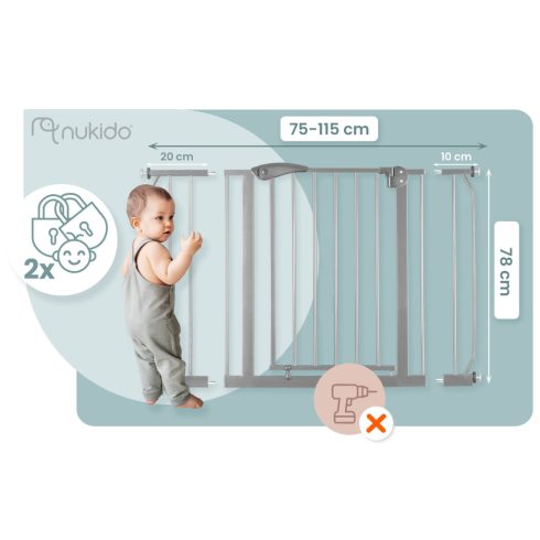 Nukido 718301 szürke biztonsági kapu