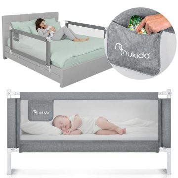   Biztonsági sín ágyhoz biztonsági kapuzárral 160 cm Nukido NK-227 szürke