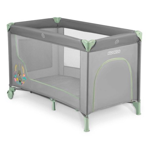 Utazóágy 125 x 65 x 78 cm RK-240 szürke és menta
