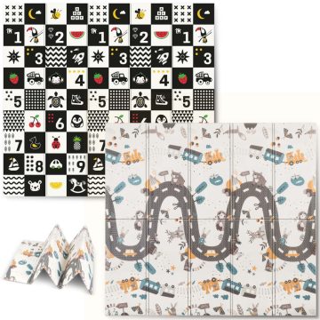   Összecsukható oktatóhab szőnyeg 200 x 180 x 1 cm Nukido NK-340