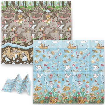   Összecsukható habszivacs szőnyeg 200 x 180 x 1 cm Nukido NK-340 óceán-föld