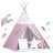   Nukido teepee sátor gyerekeknek, világítással – rózsaszín, csillagokkal