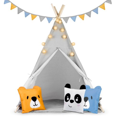 Nukido teepee sátor gyerekeknek világítással – szürke