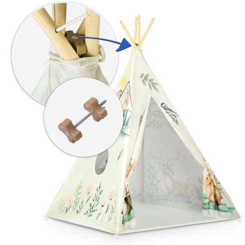 Nukido teepee sátor gyerekeknek – bézs