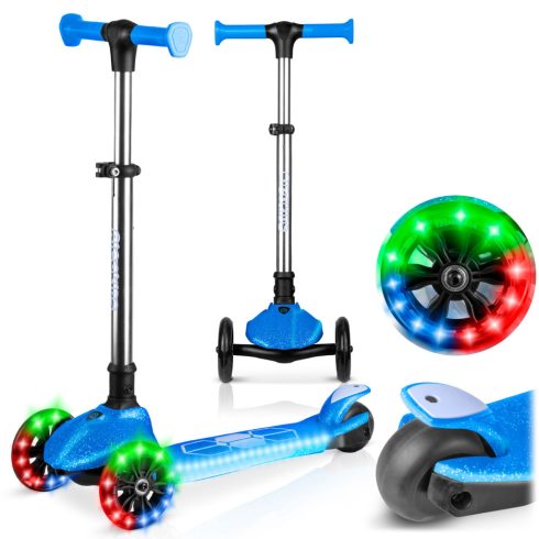 Háromkerekű egyensúlyi robogó sötétben világító gyerekeknek Ricokids Jelly - kék