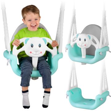 Huśtawka kubełkowa Miś 3w1 Ricokids turkusowa 