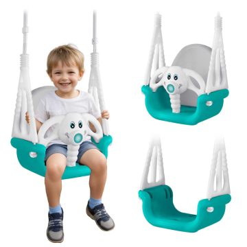 Ricokids 3 az 1-ben elefántos vödörhinta, türkiz