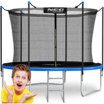   8 láb/252 cm-es kerti trambulin belső hálóval és Neo-Sport létrával